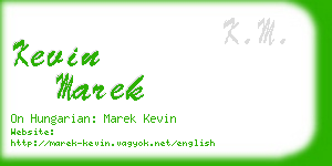 kevin marek business card